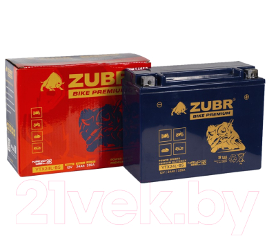 Мотоаккумулятор Zubr Bike Premium R+ / YTX24L-BS (24 А/ч)