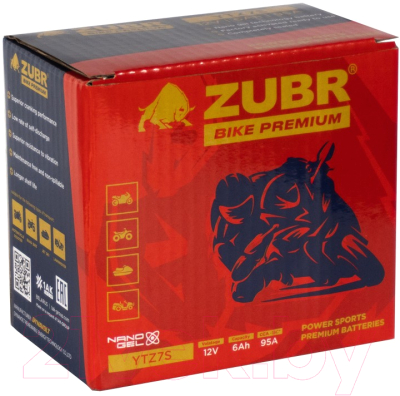 Мотоаккумулятор Zubr Bike Premium R+ / YTZ7S (6 А/ч)