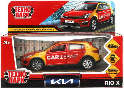 Автомобиль игрушечный Технопарк Kia Rio X Каршеринг / XLINE-12DEL-RD