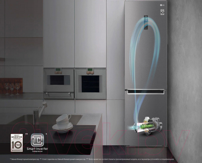 Холодильник с морозильником LG GC-B459MQWM