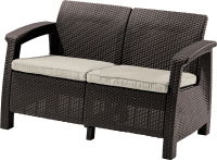 Диван садовый Keter Corfu II Love Seat / 258946 (коричневый) - 