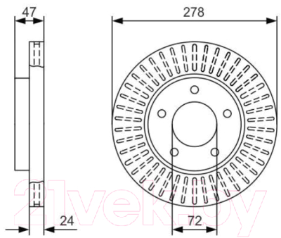 Изображение товара Тормозной диск Bosch 0986479A52