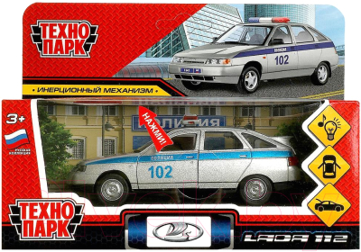Автомобиль игрушечный Технопарк Полиция / 2112-12SLPOL-SR 