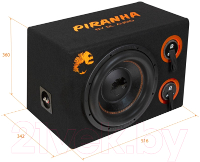 Корпусной пассивный сабвуфер DL Audio Piranha 12 V2 Double Port