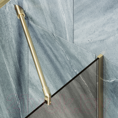 Стеклянная шторка для ванны MaybahGlass MGV-135-3у (бронзовое стекло/золотой)