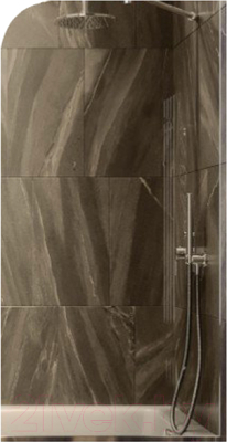 Стеклянная шторка для ванны MaybahGlass MGV-135-4у (бронзовое стекло/хром глянцевый)