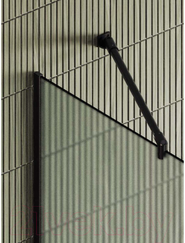 Душевая стенка MaybahGlass 195x69 / MGD-725-6у (сатин стекло/черный) — фото 3