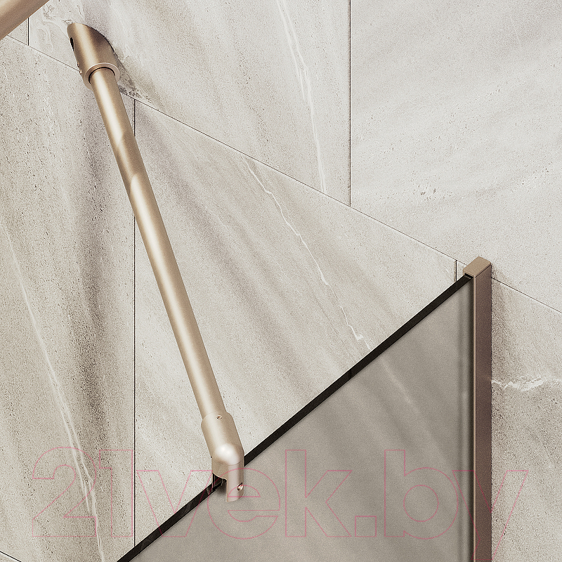Стеклянная шторка для ванны MaybahGlass MGV-125-2у (бронзовое матовое стекло/бронзовый) — фото 6