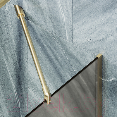 Стеклянная шторка для ванны MaybahGlass MGV-125-3у (бронзовое матовое стекло/золотой)