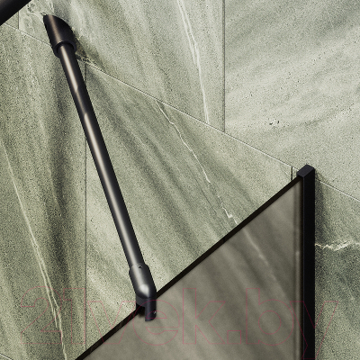 Стеклянная шторка для ванны MaybahGlass MGV-136-6у (бронзовое матовое стекло/черный)