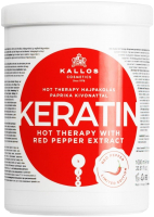 Маска для волос Kallos Кератин с красным перцем против выпадения и для роста волос (1л) - 