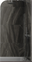 Стеклянная шторка для ванны MaybahGlass MGV-128-5у (графитовое стекло/хром матовый) - 