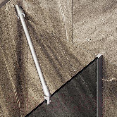 Стеклянная шторка для ванны MaybahGlass MGV-134-5у (графитовое стекло/хром матовый)