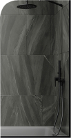 Стеклянная шторка для ванны MaybahGlass MGV-128-6у (графитовое стекло/черный) - 