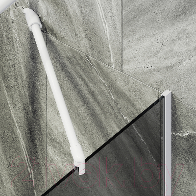 Стеклянная шторка для ванны MaybahGlass MGV-128-1у (графитовое стекло/белый матовый)
