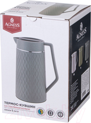 Термос-кувшин Agness 734-102 (серый)