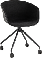 Кресло офисное Stool Group Libra / SL-7040ZB (рогожка черный/черный) - 