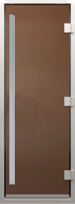 Стеклянная дверь для бани/сауны Doorwood Хамам Престиж 131x189 / DW03346 (бронза матовый)