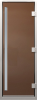 Стеклянная дверь для бани/сауны Doorwood Хамам Престиж 151x199 / DW03345 (бронза матовый) - 