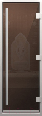 Стеклянная дверь для бани/сауны Doorwood Хамам Престиж 131x189 / DW03615 (бронза)