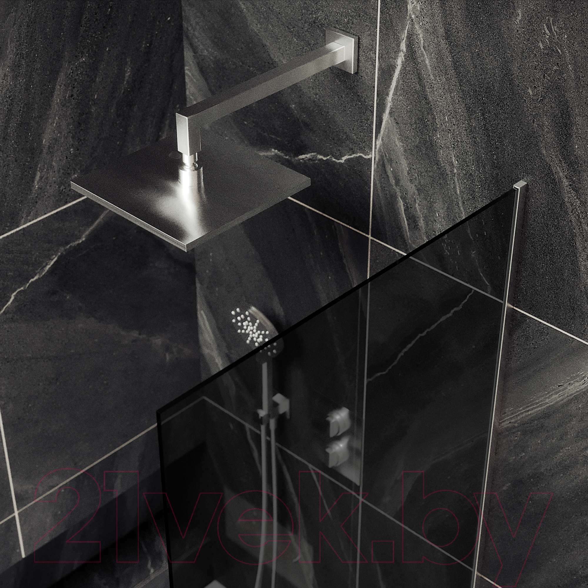 Стеклянная шторка для ванны MaybahGlass MGV-252-5у (графитовое стекло/хром матовый) — фото 5