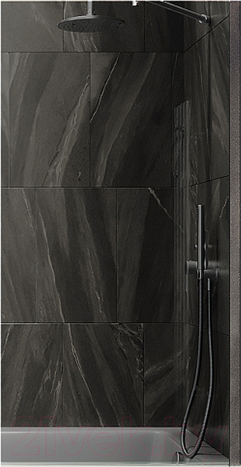 Стеклянная шторка для ванны MaybahGlass MGV-252-5ш (графитовое стекло/хром матовый)