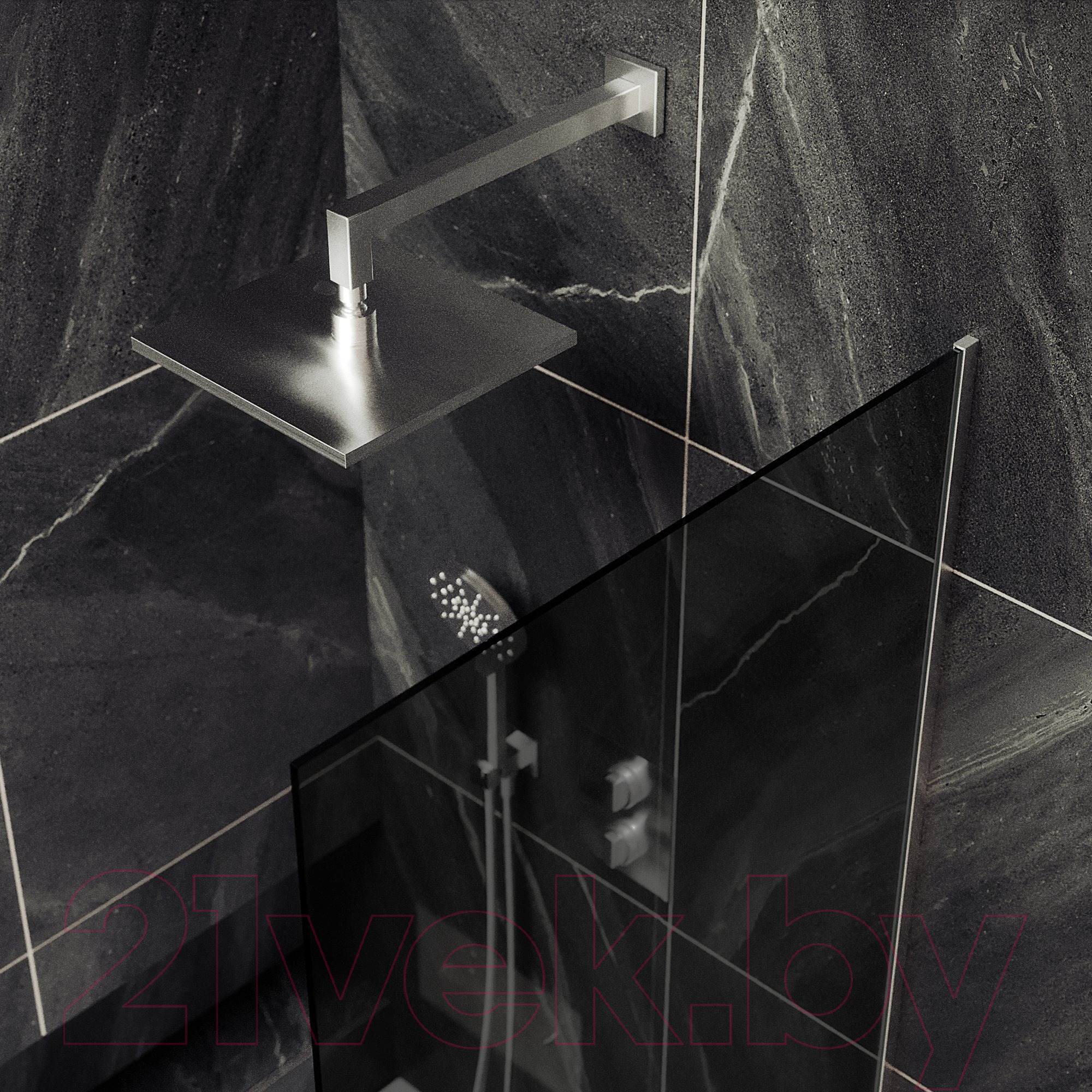 Стеклянная шторка для ванны MaybahGlass MGV-252-4у (графитовое стекло/хром глянцевый) — фото 5