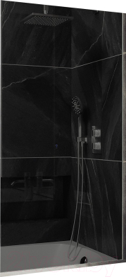 Стеклянная шторка для ванны MaybahGlass MGV-252-4у (графитовое стекло/хром глянцевый)