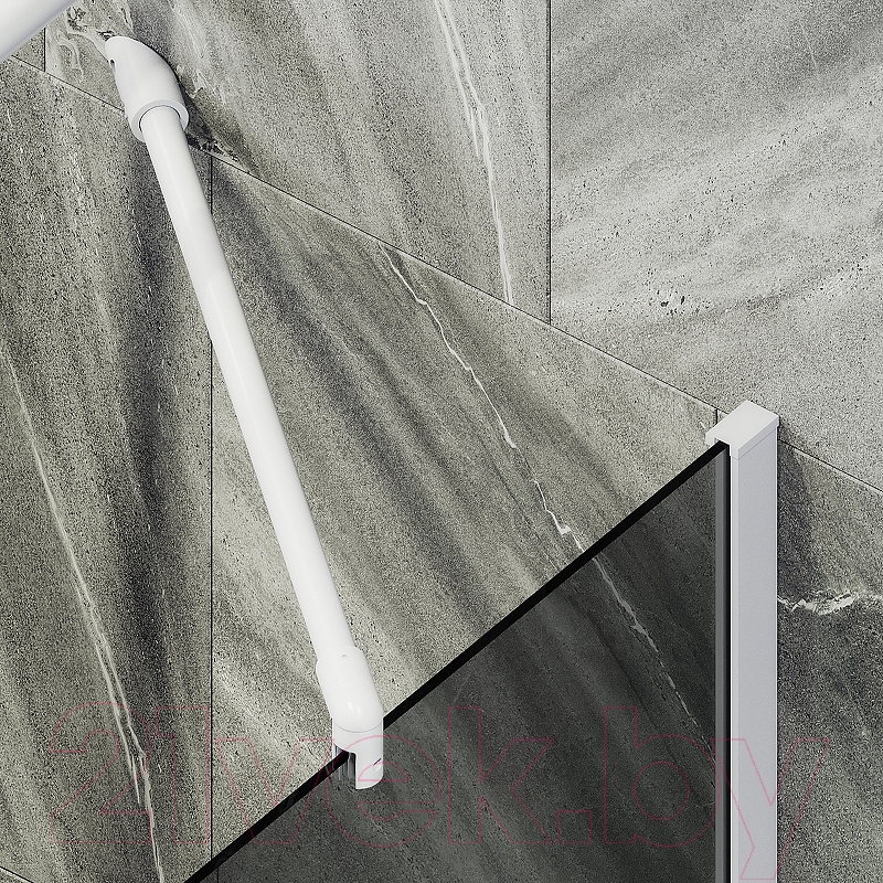 Стеклянная шторка для ванны MaybahGlass MGV-252-1ш (графитовое стекло/белый матовый) — фото 6