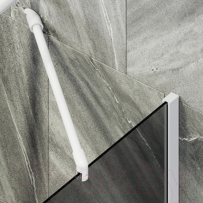 Стеклянная шторка для ванны MaybahGlass MGV-252-1ш (графитовое стекло/белый матовый)