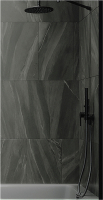 Стеклянная шторка для ванны MaybahGlass MGV-252-6ш (графитовое стекло/черный) - 