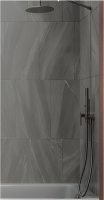 Стеклянная шторка для ванны MaybahGlass MGV-78-2ш (графитовое стекло/бронзовый) - 