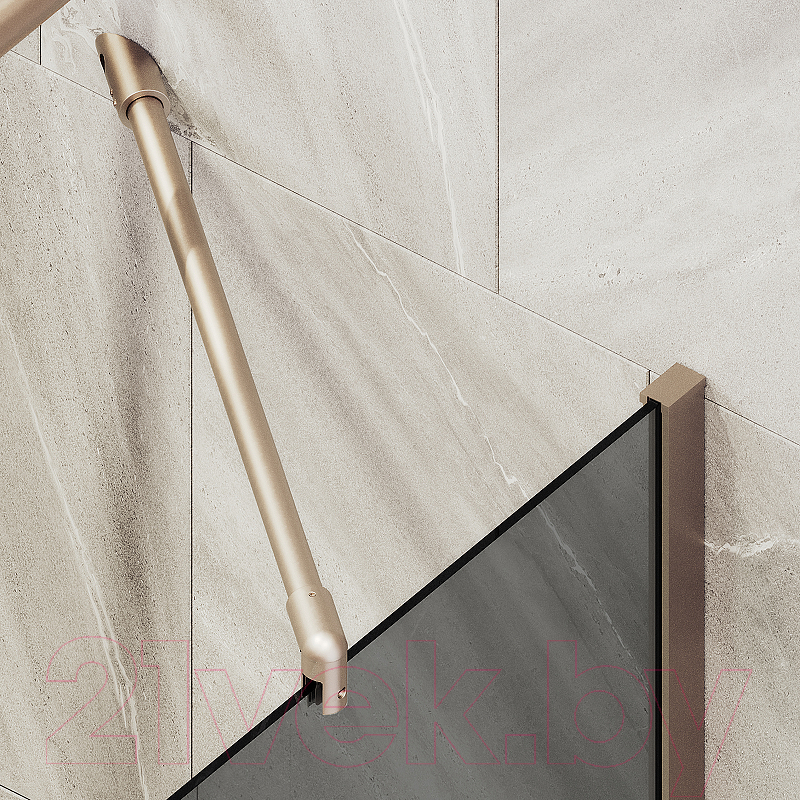 Стеклянная шторка для ванны MaybahGlass MGV-252-2ш (графитовое стекло/бронзовый) — фото 6