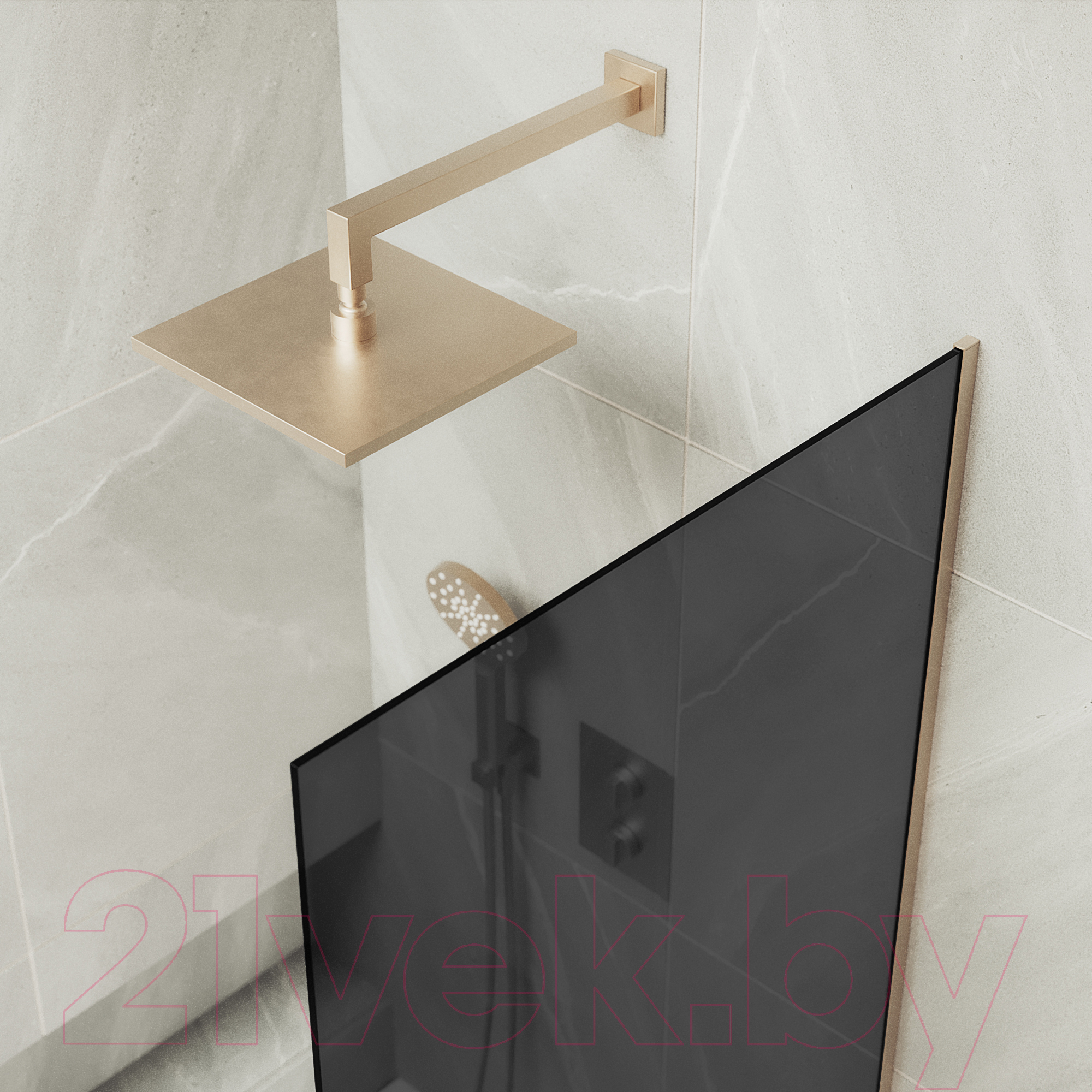 Стеклянная шторка для ванны MaybahGlass MGV-252-2у (графитовое стекло/бронзовый) — фото 3