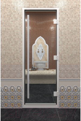 Стеклянная дверь для бани/сауны Doorwood Хамам Престиж 90x210 / DW03494 (прозрачный)