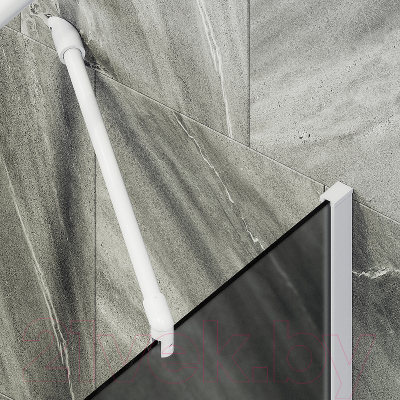 Стеклянная шторка для ванны MaybahGlass MGV-251-1ш (графитовое матовое стекло/белый матовый)