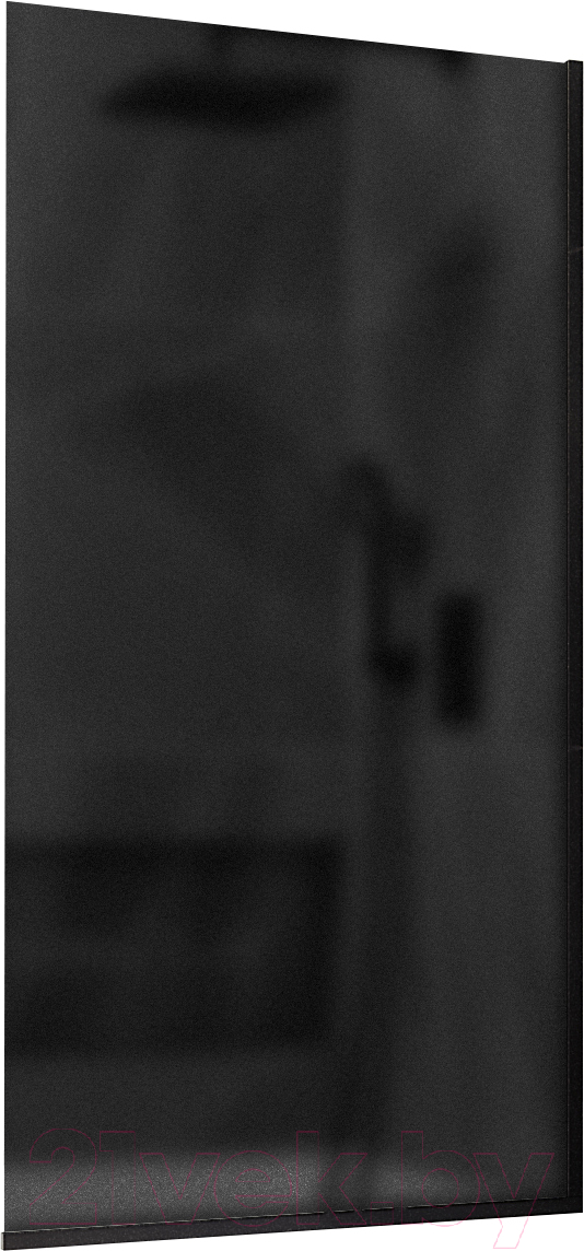 Стеклянная шторка для ванны MaybahGlass MGV-251-6у (графитовое матовое стекло/черный)