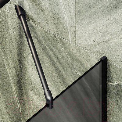 Стеклянная шторка для ванны MaybahGlass MGV-251-6у (графитовое матовое стекло/черный)