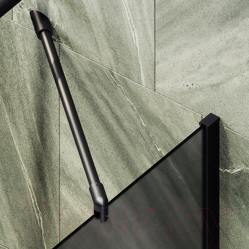 Стеклянная шторка для ванны MaybahGlass MGV-251-6ш (графитовое матовое стекло/черный) — фото 6