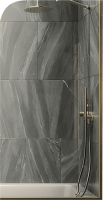 Стеклянная шторка для ванны MaybahGlass MGV-127-3у (бронзовое стекло/золотой) - 