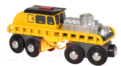 Вагон игрушечный Brio Поезд ремонтной бригады с грузом и светом / 33897