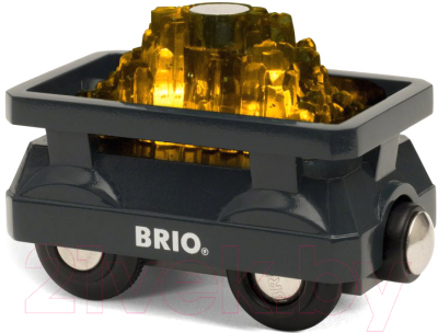 Вагон игрушечный Brio Вагончик с светящимся грузом золота / 33896