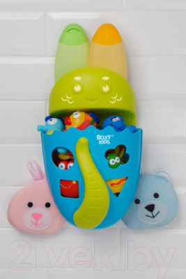 Набор игрушек для ванной Roxy-Kids Морские обитатели / RRT-811-2 - пример размещения игрушек в ванной