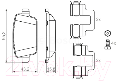 

Тормозные колодки Bosch, 0986494214