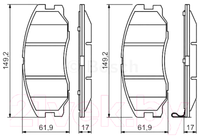 

Тормозные колодки Bosch, 0986494250