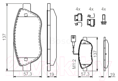 

Тормозные колодки Bosch, 0986424596