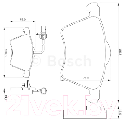 

Тормозные колодки Bosch, 0986424780