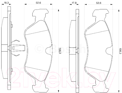 

Тормозные колодки Bosch, 0986491900