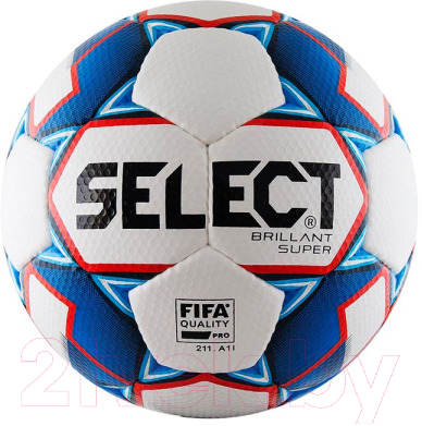 Футбольный мяч Select Brillant Super FIFA / 810108 (размер 5, белый/синий/красный)