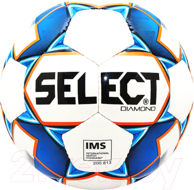 Футбольный мяч Select Diamond IMS / 810015-002 (размер 5, белый/синий/оранжевый)